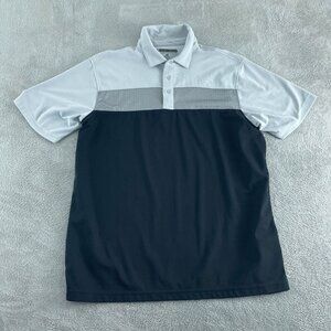 Pebble Beach Mens Dry-Luxe Performance Polo Shirt XL Black & Gray 0157